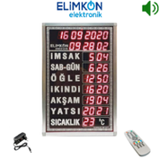 Gümüş Kumandalı Ezanlı 40x60 cm